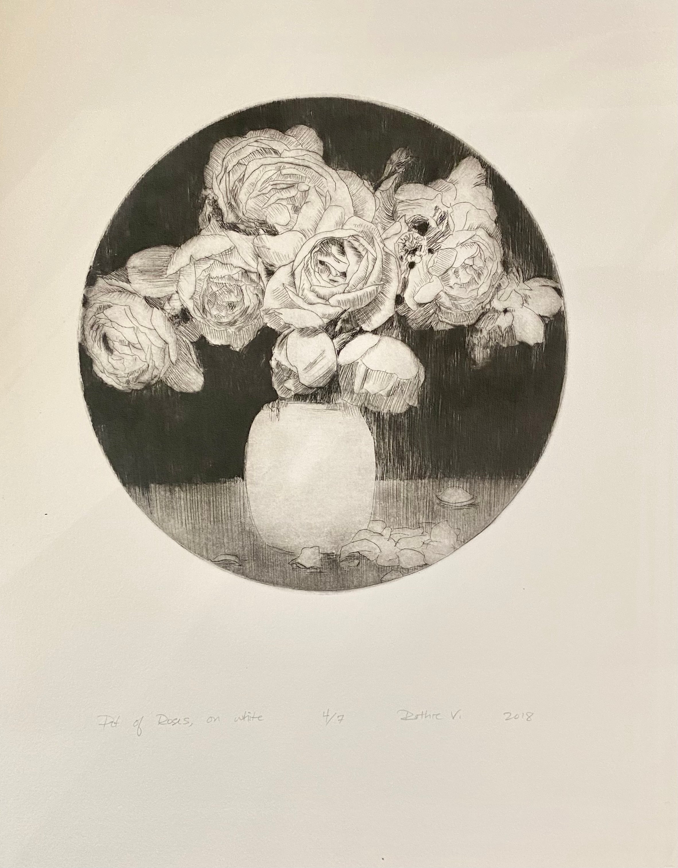 Ruthie V. • Pot of Roses, On White (4/7)