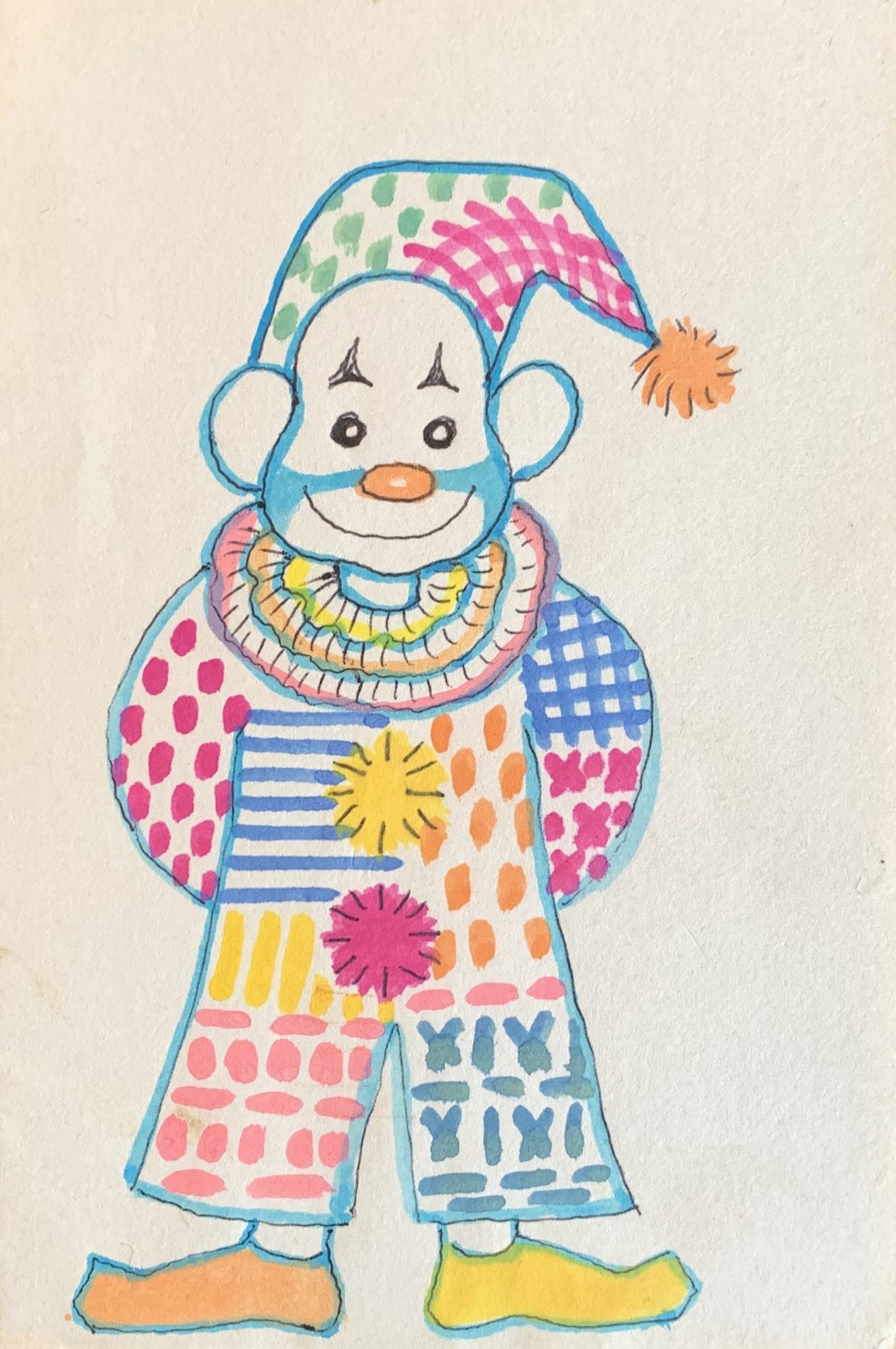 clown drawing for kids